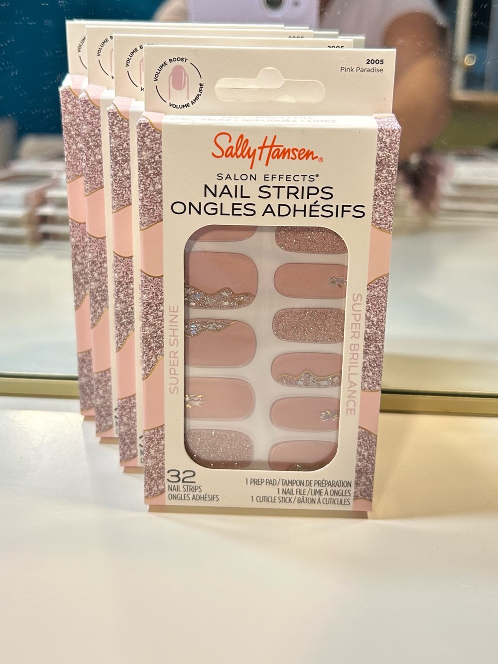 Sally Hansen Pink Paradise Nail Strips - Salon Effects Adhesive Set